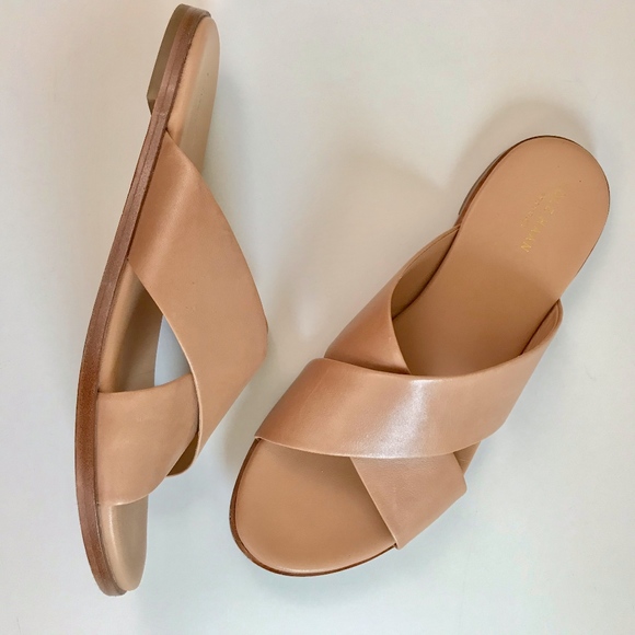 Cole Haan Shoes - Cole Haan | Grand Os Tan Leather Criss Cross Slide